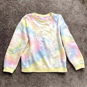 pastel tie dye crew neck sweatshirt